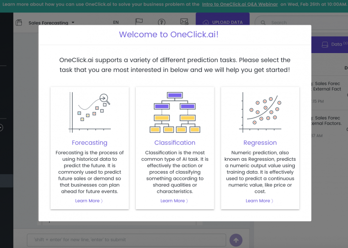 OneClick Enterprise AutoML Platform